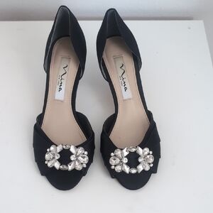 NINA Black Women's Shoes with Embellished Detail